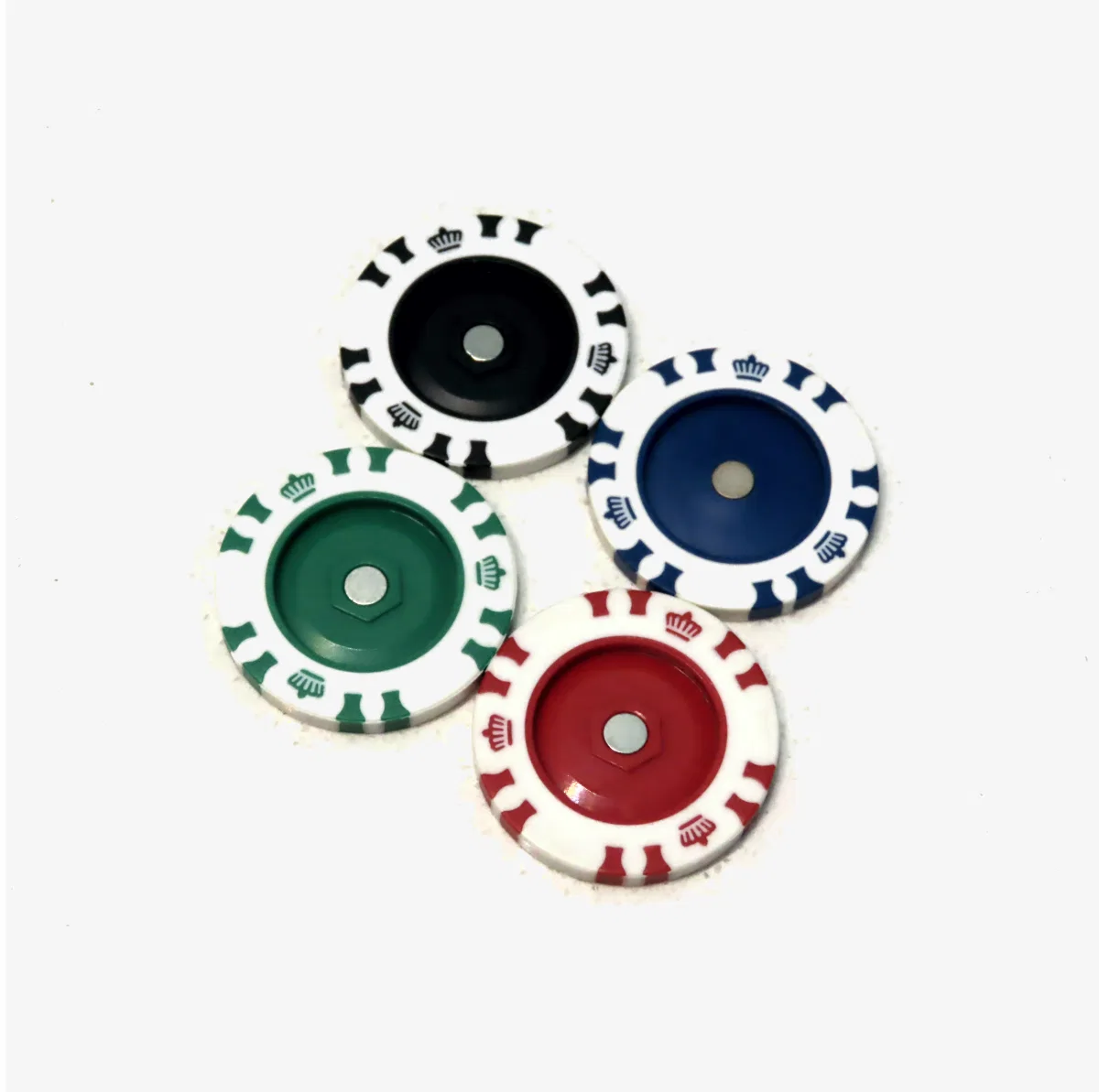 Branded poker chip golf ball markers